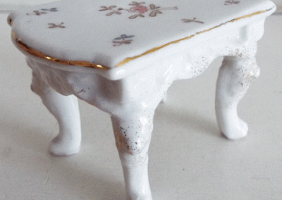 Unmarked Antique China Table With Floral Decoration @ £10.50
