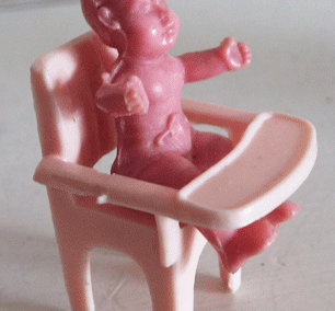 Tiny Vintage Plastic Chair With Sitting Doll @ £5.00