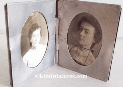 Antique Double Metal Photo Frame With Photos @ £19.50
