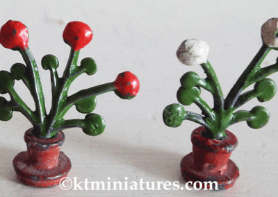 Two Tiny Vintage Lead Flower Pots & Plants @ £14.50SOLD