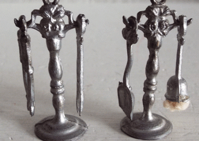 Pair of c1930s Taylor & Barrett Metal Fireside Stands With Four Tools @ £25.00SOLD OUT