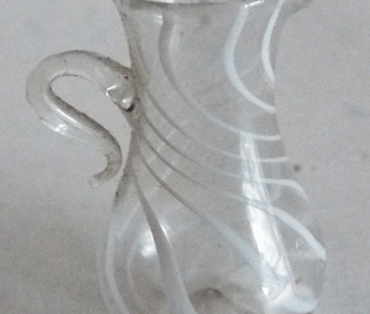 Antique German White Striped Glass Jug @ £19.50