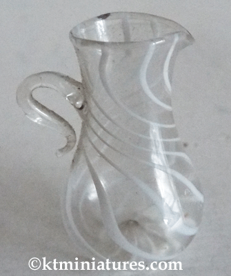 Antique German White Striped Glass Jug @ £19.50
