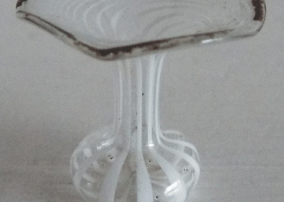 Antique German White Striped Glass Vase @ £29.00