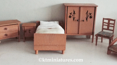 Unusual Antique Seven Piece Bedroom Suite Plus Handmade Bedding, Including Mattress @ £55.00