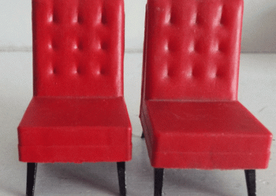 Two Vintage Red Tri-ang TV Chairs @ £9.50