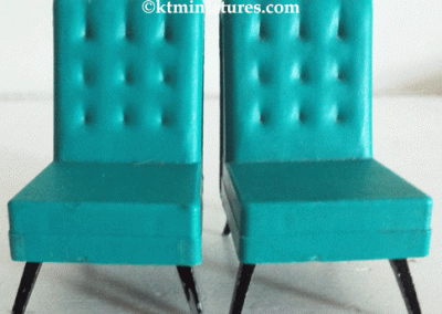 Two Vintage Turquoise Tri-ang TV Chairs @ £9.50