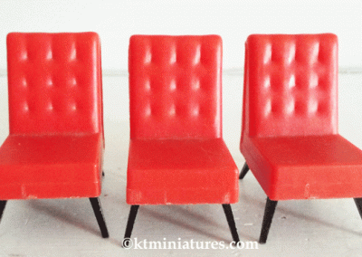 Three Vintage Red Tri-ang TV Chairs @ £15.00