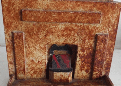 c1930s Tiny Toy Mottled Painted Wooden Fireplace @ £18.00