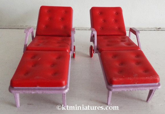 Vintage Tri-ang Purple & Red Sun Lounger @ £15.00 each ONE AVAILABLE