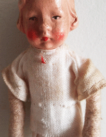 c1930s Young Female Caho Doll  (left leg needs rebinding) @ £22.00SOLD