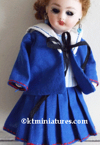 c1981 Susan Dumper Bisque Antique Style Mignonette Girl Doll In Sailor Costume @ £48.00