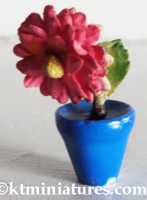 Vintage Dol-Toi Pink Flower In Blue Pot @ £7.50SOLD