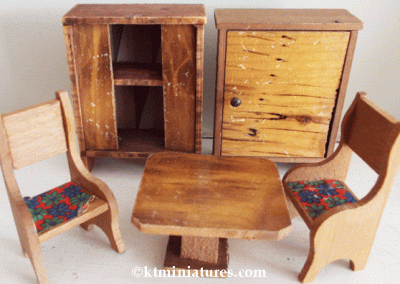 Old German Wooden Living Room Furniture Set @ £14.50 (5 pieces)